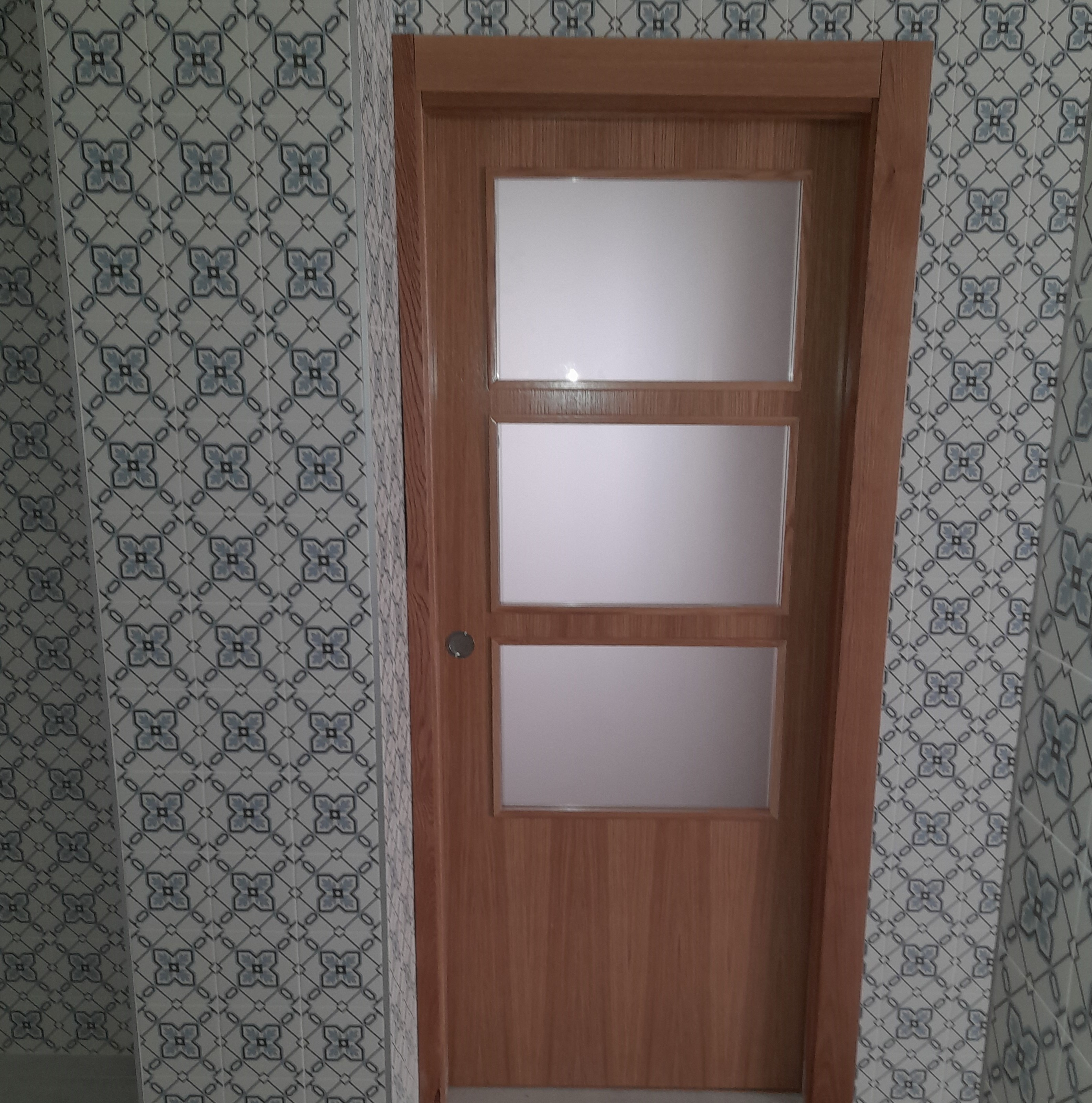 Puerta con cristalera translucida